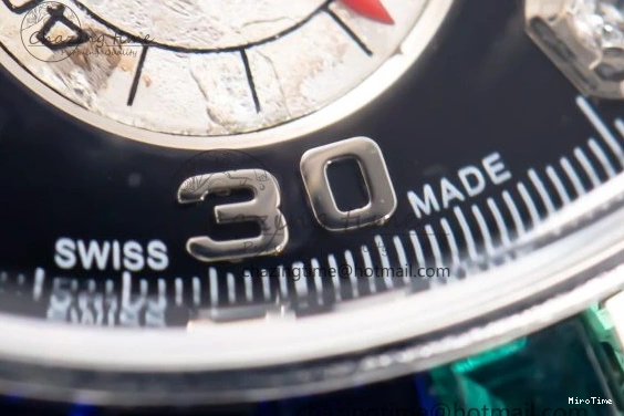 MiroTime 1226 Sleek Custom Daytona 116520 RBOW Rainbow Clean Best Edition Black Dial on SS Bracelet SA 1730